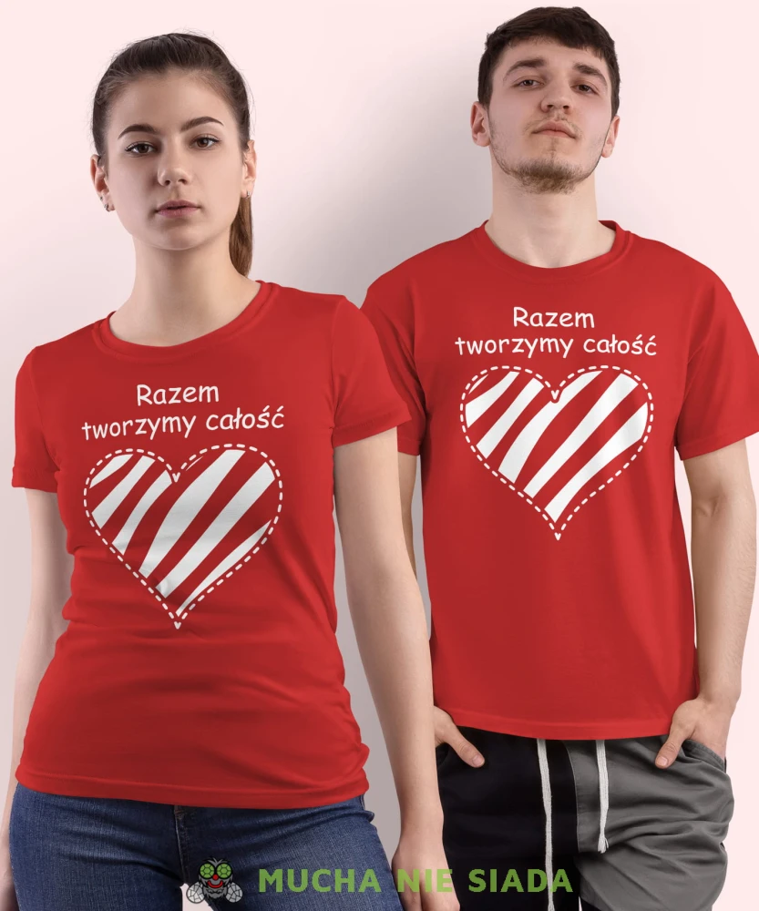 Razem tworzymy całość Serce, czerwone koszulki dla par, dla męża, dla żony, walentynki, fajne koszulki, t-shirty dla par, mucha nie siada, mns.jpg