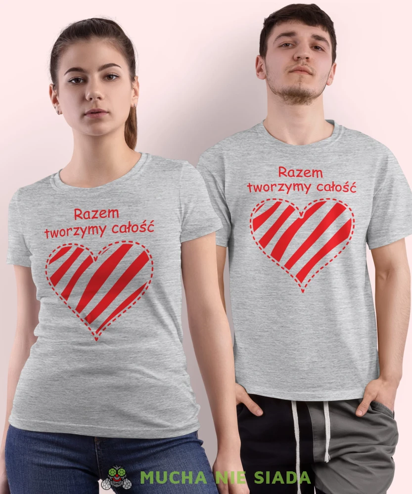 Razem tworzymy całość Serce, szare koszulki dla par, dla męża, dla żony, walentynki, fajne koszulki, t-shirty dla par, mucha nie siada, mns.jpg