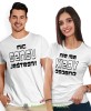 Nic nie ma sensu kiedy jesteśmy osobno, białe koszulki dla par, dla męża, dla żony, walentynki, fajne koszulki, t-shirty dla par, mucha nie siada, mns.jpg