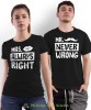 Mrs always right Mr never wrong, czarne koszulki dla par, dla męża, dla żony, walentynki, fajne koszulki, t-shirty dla par, mucha nie siada, mns.jpg