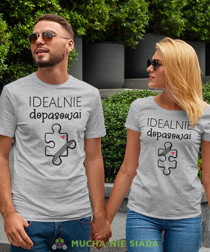 Idealnie dopasowani, szare koszulki dla par, dla męża, dla żony, walentynki, fajne koszulki, t-shirty dla par, puzle, mucha nie siada, mns.jpg
