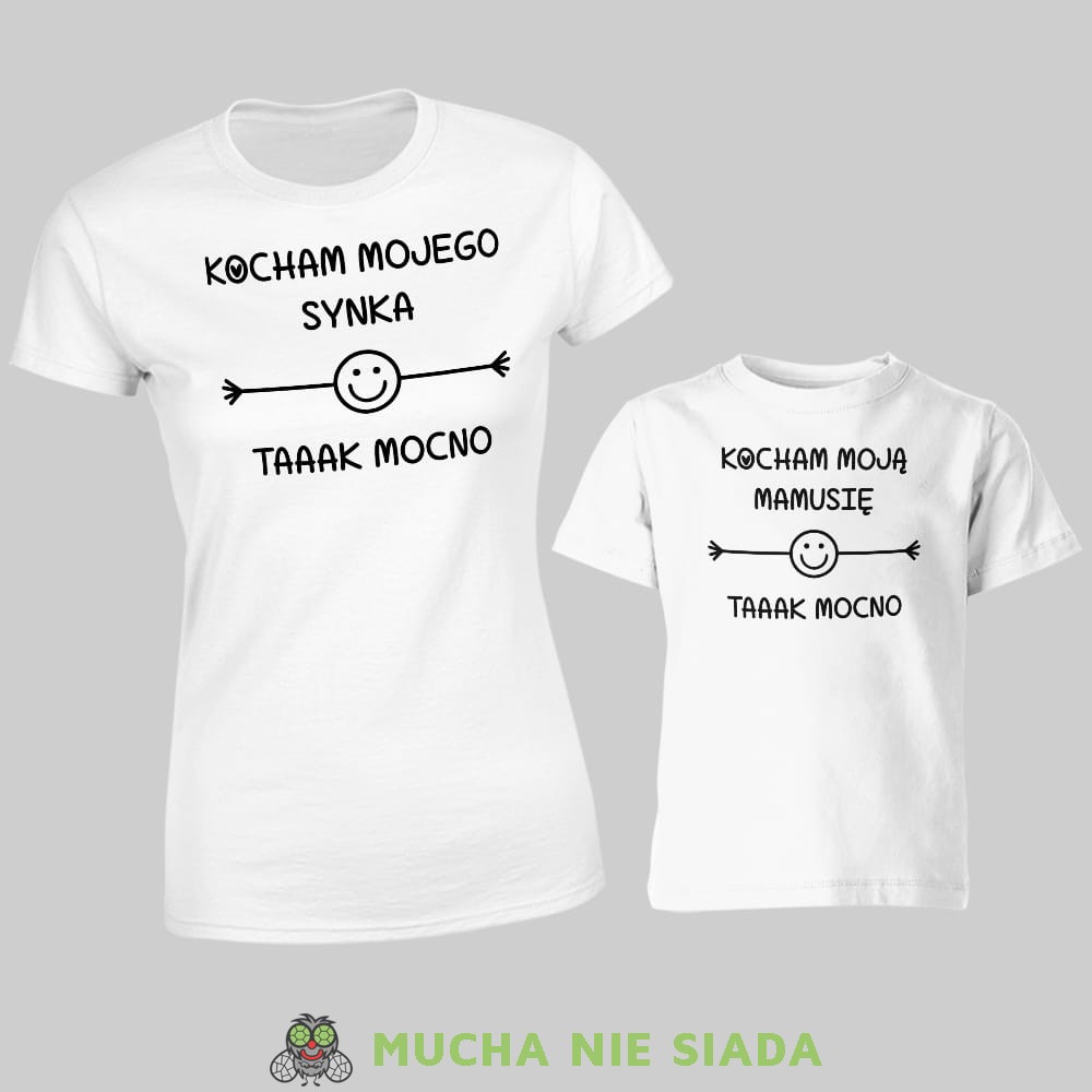 Koszulki dla mamy i syna - Kocham mojego synka Kocham moją mamusię taaak mocno
