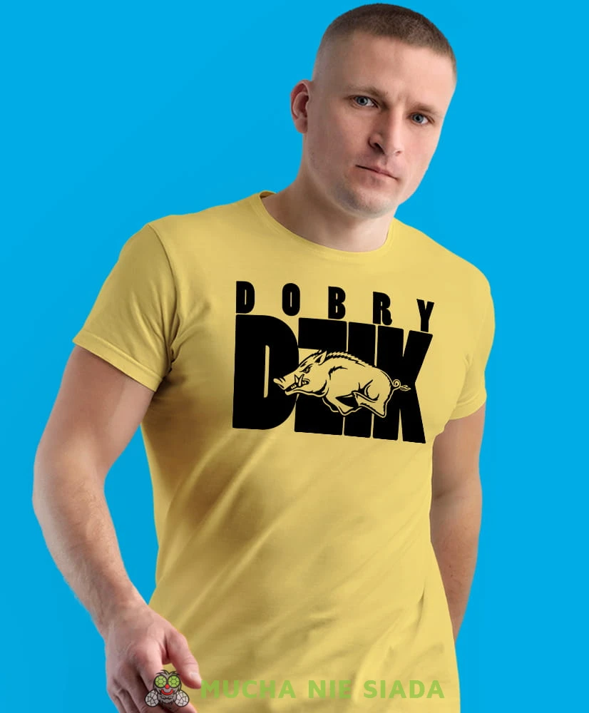 dobry dzik, żółta koszulka na siłownię, męska koszulka, koszulka sportowa, na sport, gym, na siłownię.jpg