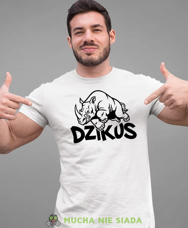 dzikus, biała koszulka na siłownię, męska koszulka, koszulka sportowa, na sport, gym, na siłownię.jpg