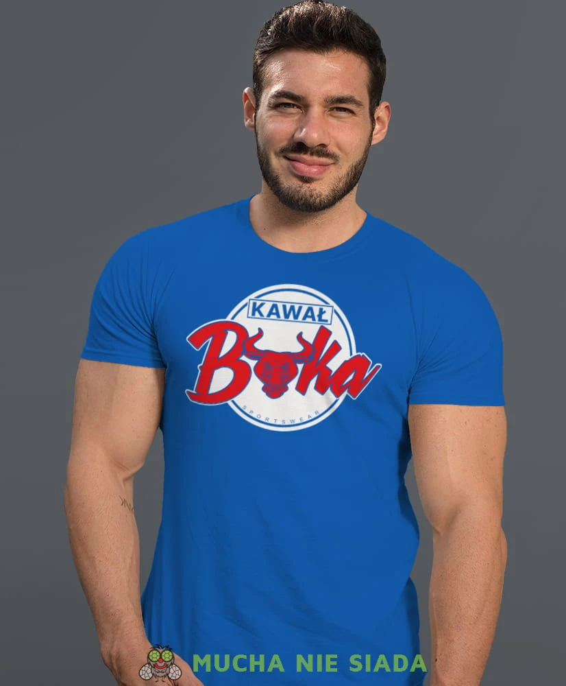 kawał byka sports wear, niebieska koszulka na siłownię, męska koszulka, koszulka sportowa, na sport, gym, na siłownię.jpg